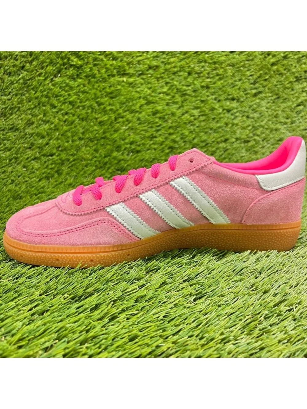 Adidas Handball Spezial Womens Size 6.5 Pink Athletic Lifestyle Shoes Sneakers